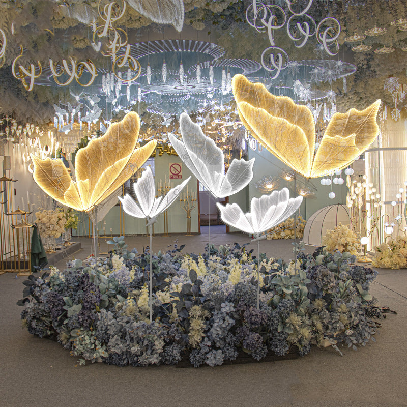 White Gold Butterfly Wedding Decorations Light Hanging Large Lighted Butterfly Lighting Wedding Background