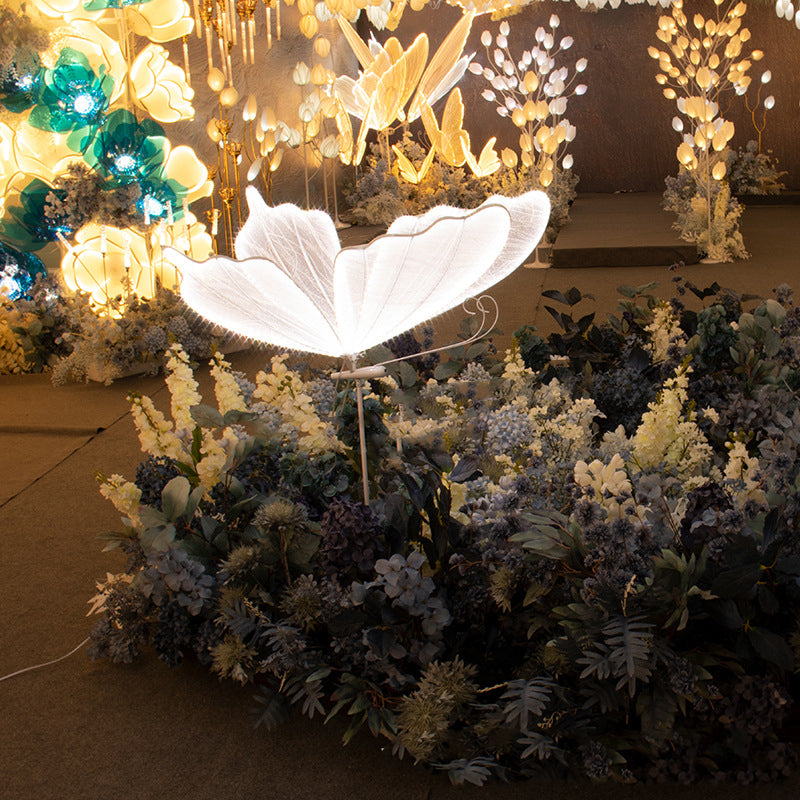 White Gold Butterfly Wedding Decorations Light Hanging Large Lighted Butterfly Lighting Wedding Background