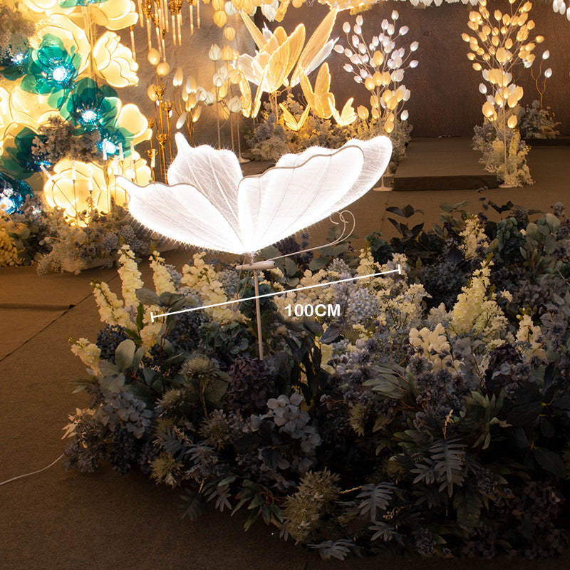 White Gold Butterfly Wedding Decorations Light Hanging Large Lighted Butterfly Lighting Wedding Background